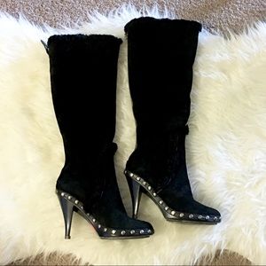 Cole Haan Nike G Series Suede Studded Boots